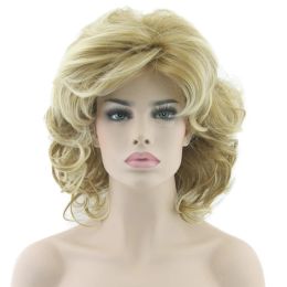 Wigs Blonde Wavy Short Wigs Cosplay Wig Synthetic Heat Resistance Hair Ombre Wigs for Women