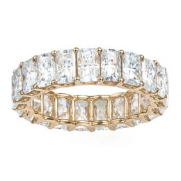 AAA GEMS 14K/ Gold Radiant Cut Engagement Diamond Eternity Moissanite Ring Band For Women Wedding Design