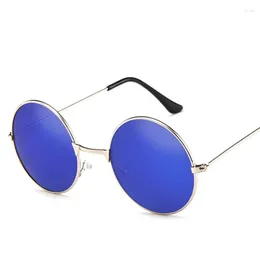 Sunglasses Fashion Round Shape Men Women Vintage Retro Style Metal Frame Sun Glasses For Anti-glare Male Female Sunglass