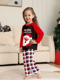 Merry Christmas Family Pajamas Set Parent-child Matching Outfits 2 Pieces Suit Baby Dog Romper Xmas Family Look Cute Soft Pijama