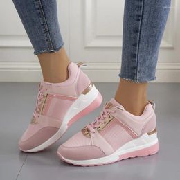 Casual Shoes Sneakers Wedges Platform Women Leather Patchwork Woman Classic Sports Ladies Outdoor Running Vulcanised
