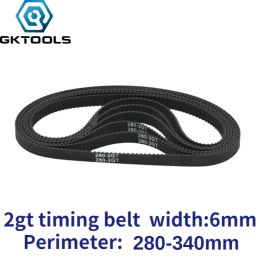 GKTOOLS C-8 3D Printer GT2 6mm Loop Rubber 2GT Closed Timing Belt 280 284 288 294 300 302 308 320 330 336 340mm Length