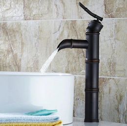 Bathroom Sink Faucets Luxury Oil Rubbed Bronze Single Handle Bamboo Style Vessel Basin Faucet Mixer Taps Anf165