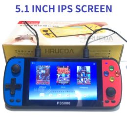 Retro Video Game Console 5.1 Inch 32G 3000/64G 6000 Games PS5000 Double Game Console Portable Handheld Arcade Video Game Players