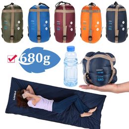 Outdoor Camping Envelope Sleeping Bag Camping Sleeping Bag Lazy Bag Travel Hiking Multifunction Ultra-light 680g 240328