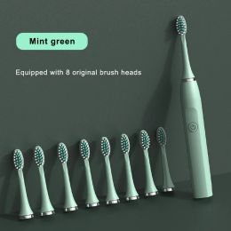 Heads Sonic Electric Toothbrush with 8 Replacement Heads Set USB Charger Rechargeable Tooth Brushes