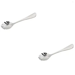 Coffee Scoops 2 Count Ice Cream Scoopers Shell Shaped Spoon Cucharas Para Postres Rest Stainless Steel