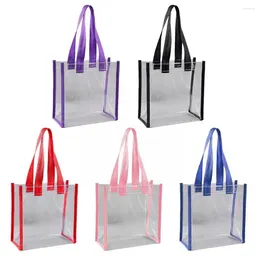 Storage Bags Women Clear PVC Tote Lightweight Plastic With Handbag Waterproof Shopping Transparent Handle Shoulder K6L6