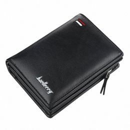 new Men PU Leather short Wallet With Zipper Coin Pocket Vintage Big Capacity Male Short Mey Purse Card Holder New y9n4#
