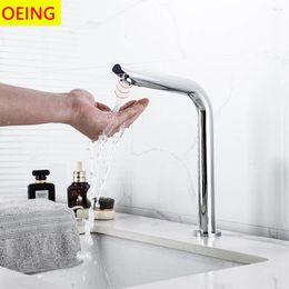 Bathroom Sink Faucets 304 Stainless Steel Automatic Sensing Faucet Infrared Intelligent Cool And Heat Single Hole Basin Kitchen Use