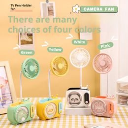 TV pen holder can charge multi-purpose USB desktop small electric fan office for students New Quiet Hand Held Fan Outdoor Sports Travel Cartoon capybara hanging
