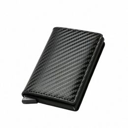 id Credit Bank Card Holder Wallet Luxury Brand Men Anti Rfid Blocking Protected Magic Leather Slim Mini Small Mey Wallets Case F268#