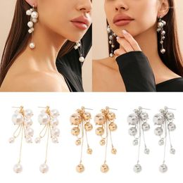 Dangle Earrings Pearl Drop For Women Bridal Tassels Hanging Imitation Elegant Jewellery Gift Y08E