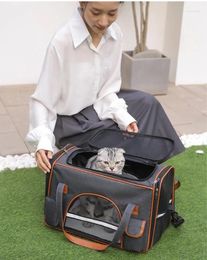 Cat Carriers Foldable Cats Carrier For Or Small Dogs Eco-friendly Backpack And Breathable Pet Bag