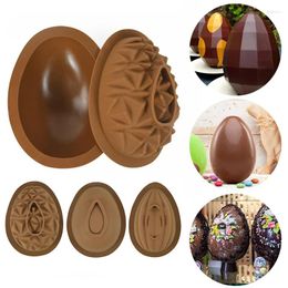 Baking Moulds 3D Easter Egg Shape Silicone Mould Large Breakable Chocolate Moulds Spring Party DIY Bakeware Mousse Cake Dessert Tools