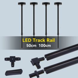 Track Light Rail Set 2 Wire Lighting Fixture 0.5M 1M Spot Led Track Lamp for Living Room Straight/L Shape Connectors Ceiling Box