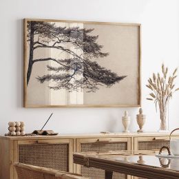Pine Tree Branch Vintage Tree Drawing Posters and Prints Canvas Painting Wall Art Picture for Living Room Home Decoration