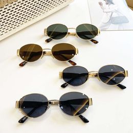 Frames The same French style metal triumphant sunglasses new online celebrity can be matched with the female oval Sunglasses of myopia male fashion