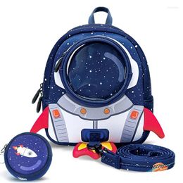 School Bags 3D Rockets Anti-lost Girls Cartoon High-grade Toy Boys Backpack Kindergarten Children's Gifts For Age 1-6