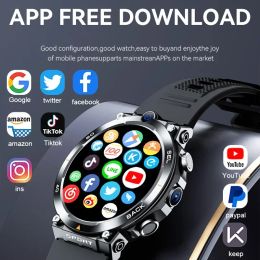 4G LTE Smartwatch 1.39" GPS Dual Camera Wifi SIM NFC Rugged 64G-ROM Google Play APP Download IP67 Men Women Android Smart Watch