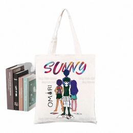 omori Game Carto Manga Kawaii Canvas Tote Bag Eco Shop Bag Large Shoulder For Women Foldable Beach Shopper Bag A8hb#