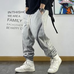 Korean Streetwear Sports Jogging Pants Men Clothing Hip Hop Running Sweatpants Patchwork Stripe Joggers Harajuku Trousers Male