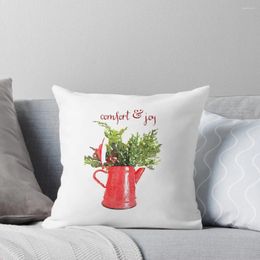 Pillow Comfort & Joy Christmas Red Enamelware Pitcher Throw Decorative S Room Decorating Items