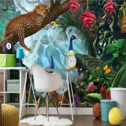 Wallpapers WELLYU Wallpaper Tree Branches Leopard Kids Room TV Background Mural Papel De Parede3D 3d Po Nature