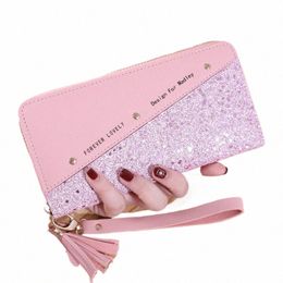 lg Women Wallet Tassel Zipper Coin Purse PU Leather Clutch Card Holder Large Capacity Lady Wristlet Phe Handbag Mey Pocket y4Nr#
