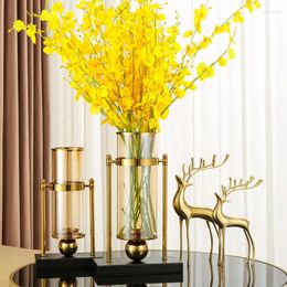 Vases Light Luxury Creative Glass Flower High Quality Living Room Dining Table TV Cabinet Decoration Modern Simple Vase