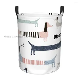 Laundry Bags Waterproof Storage Bag Cute Scandinavian Dog Household Dirty Basket Folding Bucket Clothes Organiser