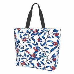 bird And Fr Pattern Tote Bags for Women Reusable Grocery Bags Large Shop Bags 06TS#