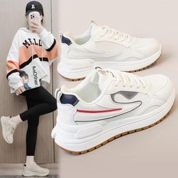 Casual Shoes 2024 Spring/Summer Breathable Women's Thick Sole Elevated Sports Student Street Shooting Round Head