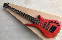 Custom 5 Strings Neckthrubody Redbrown Electric Bass Guitar with Black HardwareActive CircuitCan be customized5514510