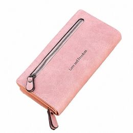 fi Women Lg Thick Wallet Solid Colour Clutch Large Capacity Rectangle Phe Pocket Mey Bag Ladies PU Leather Coin Purse c9UA#