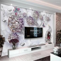 Wallpapers Wellyu Customized Large Murals Stylish Home Improvement Fine Jewelry Soft TV Background Wall Papel De Parede