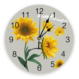 Wall Clocks Sunflower 3D Clock Modern Design Brief Living Room Decoration Kitchen Art Watch Home Decor