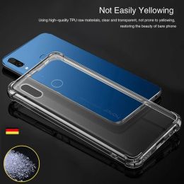 Luxury Airbag Clear Mobile Phone Case for Huawei Honour Play Original Shockproof Soft Silicone Transparent Thin Back Cover Fundas