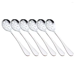 Spoons 6 Pcs Colander Daily Use Serving Stainless Steel Dark Beer Small Kitchen Accessory Ergonomic Slotted Utensils