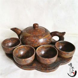 Teaware Sets Jade Teaset Chinese Tea Ceremony Natural Jades Stone Health Gongfu 1 Teapots 4 Teacup Party Set For People