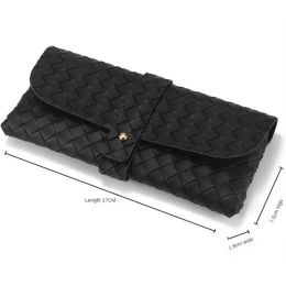 Woven Pattern Glasses Case New High-quality Storage Bags Black White Leather Sunglasses Case Suitable For Various Sizes