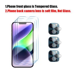 6in1 Tempered Glass for iPhone 14 Pro Max 6 7 8 Plus SE Camera Film Screen Protector for iPhone 13 Pro Max XR XS X 11 12 Pro