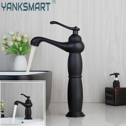 Bathroom Sink Faucets YANKSMART Matte Black Washbasin Faucet Single Handle Basin Deck Mounted Bath And Cold Mixer Water Tap