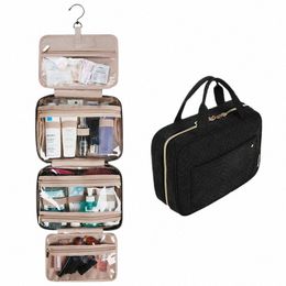 bagsmart Makeup Cosmetic Bag with Hanging Hook Water-resistant Toiletry Bag Travel Organiser for Full Sized Organiser Toiletries S1oJ#