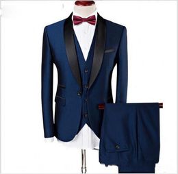 Latest design Custom made Handsome wedding suits Slim Fit Groom Tuxedos formal wears Shawl Lapel Groomsman suits JacketPantsves7662655