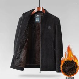 Men's Jackets 2024-Autumn/Winter Lapel Jacket Fashion Solid Colour Business Slim Gentleman's Casual Coat High-end Dad