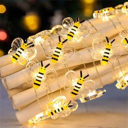 20 Bee Fairy Lights USB Battery Operated Bee String Lights For Bedroom Plants Patios Party Wedding Xmas Decorative String Lights