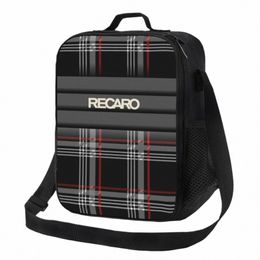 recaros Logo Resuable Lunch Boxes for Women Multifuncti Thermal Cooler Food Insulated Lunch Bag Office Work P4sQ#