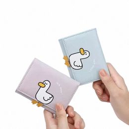 creative Carto Duck Design Women's Purse PU Bank Card Holder Card Cute Animal Ladies Card Bag Short Trifold Coin Purse K254#