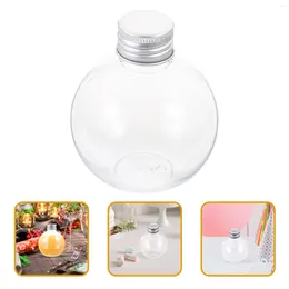 Vases 10 Pcs Container With Lid Transparent Spherical Bottle Outdoor Juice Bottles Decorations Handcraft Bulb Milk Coffee Plastic